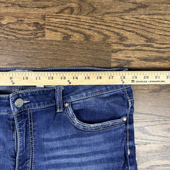 BKE Denim Payton Jeans Womens 36R Blue Medium Wash Skinny Fit Distressed - Picture 4 of 10